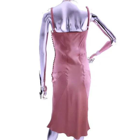 JOHN GALLIANO Vintage Fall 2000 On-The-Bias Lingerie Inspired Cocktail Dress - Picture 3 of 11